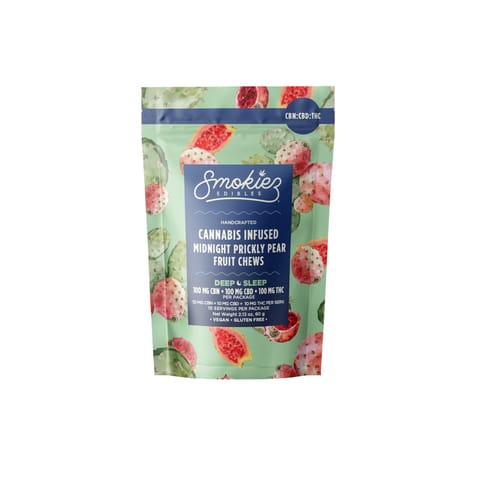 Deep Sleep Sweet Prickly Pear CBN Trifecta Fruit Chews by Smokiez | Golden Rookie