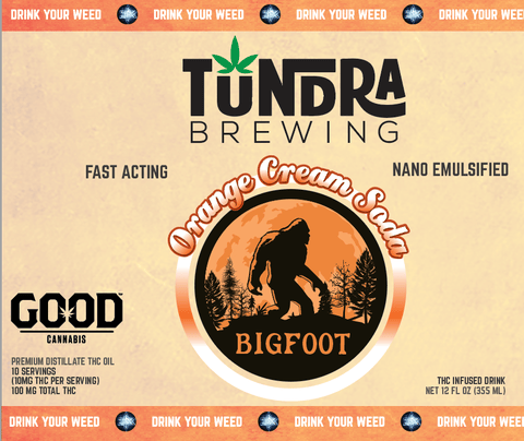Tundra Brewing | Bigfoot Orange Cream Soda | Spritzer Drink | 100mg
