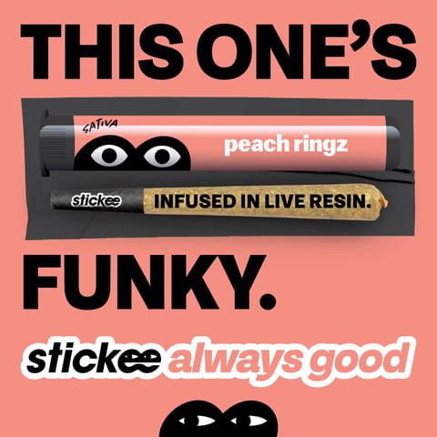 Stickee 1.2G Live Resin Infused - Peach Ringz