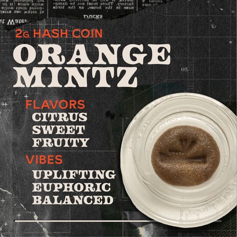 Orange Mintz - 2g Hash Coins Concentrate