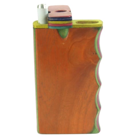 3" Colorful Wood Dugout And Metal Bat