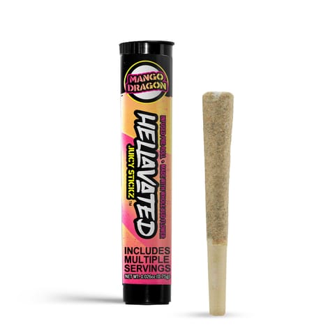 Hellavated | Juicy Stickz | Infused PreRoll | - Mango Dragon | 0.75g Single