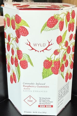 WYLD Med | Raspberry | Gummies | 1000mg | 20ct