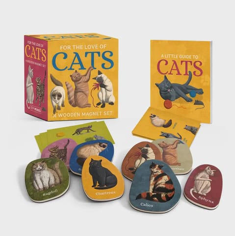 For the Love of Cats: A Wooden Magnet Set