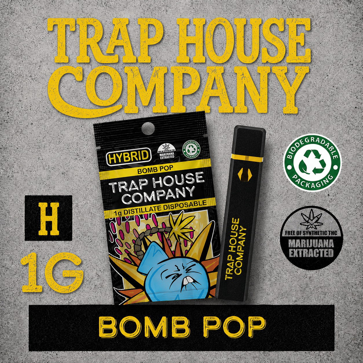 THC 1g Distillate Disposable - Bomb Pop
