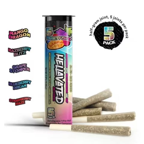 Hellavated | Juicy Stickz | Infused PreRoll | - Variety Hellavated | 0.5g x 5
