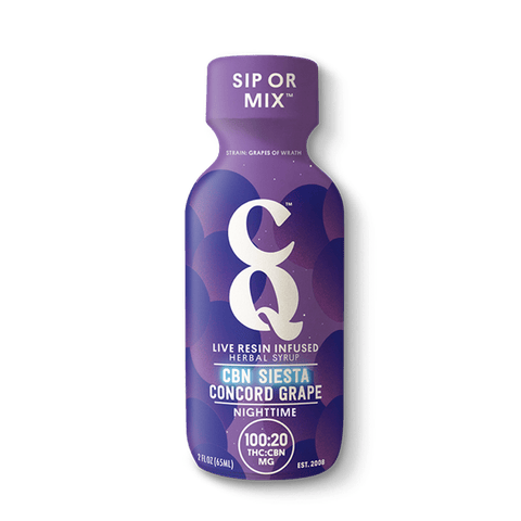 Elevated - CQ shot - 100mg - LIVE resin- indica - CBN siesta concord grape