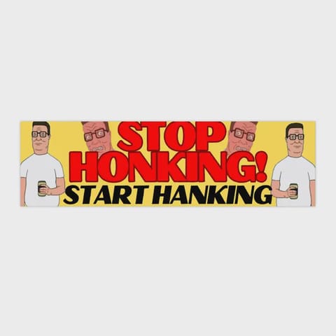 Stop Honking! Start Hanking Vinyl Sticker