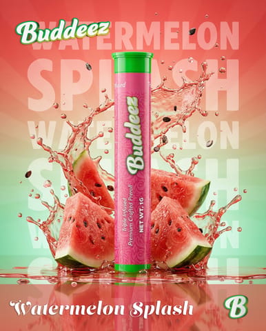 Watermelon Splash  Buddeez Triple Infused Pre-Roll 1g