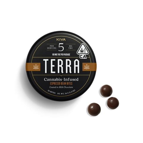 KB - KIVA - SOLVENTLESS CHOCOLATE - ESPRESSO BEAN X TERRA BITES - 100MG
