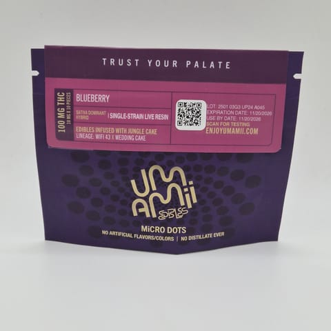 Umamii -  Cured Resin Micro Dots 10pk 100mg Gummies - Blueberry