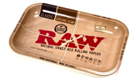 Raw 5x7" Mini Metal Rolling Tray | Classic Raw