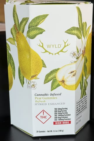 WYLD Med | Pear 1:1 THC:CBG | Gummies | 1000mg | 20ct