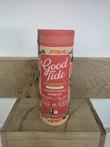 Good Tide | 100mg | Grapefruit 1:1:1 (Sativa) THC:CBD:CBC Gummies 10pk