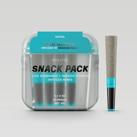 Boutiq | Blue Matcha (S) | .5g THC x 5 Diamond Infused Mini Preroll Joints