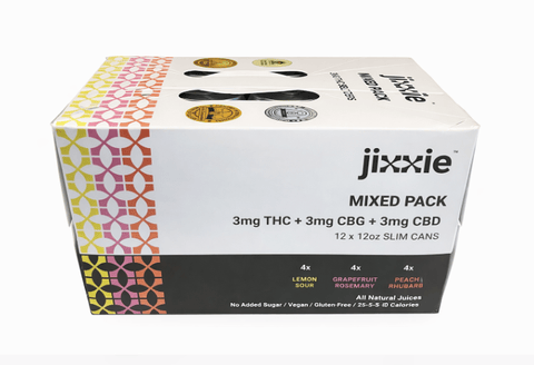 Jixxie - 3mg THC:CBG:CBD Seltzer - Mixed 12-Pack