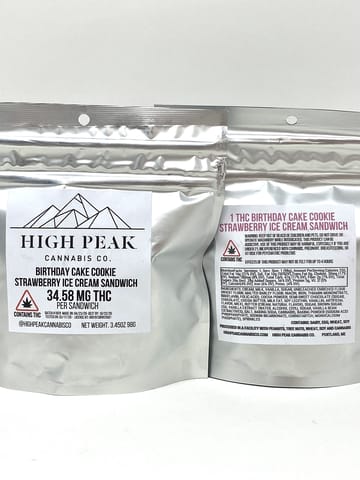 High Peak | Ice Cream Sandwich - Birthday Cake W/ Strawberry Ice Cream