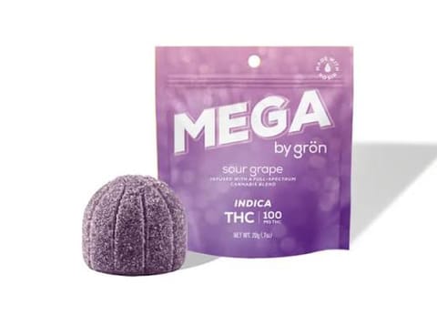 Gron | Sour Grape | 100MG | Mega Pearl | Single Gummy
