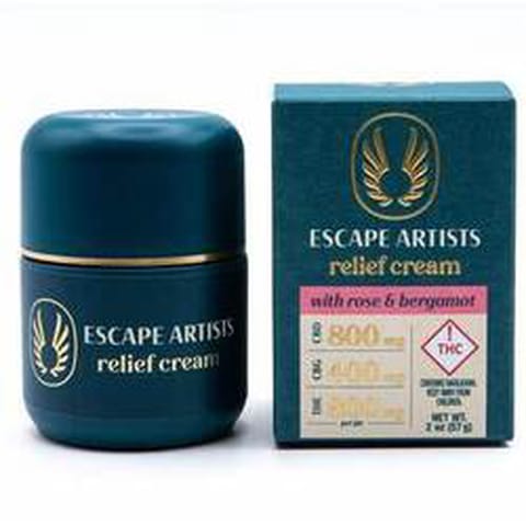 Escape Artists Relief Cream Rose with Bergamot 2oz 2:1:2 800mg CBD:400mg CBG:800mg THC