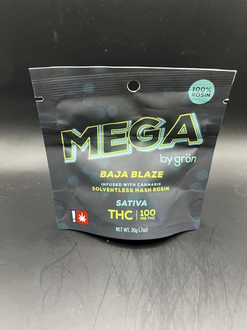 Grön | 100MG | Baja Blaze Rosin (Sativa) MEGA Pearl