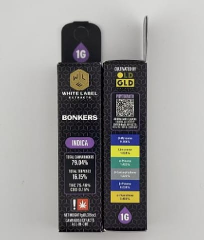 Bonkers Live Resin 1G Disposable Cartridge (WLE)