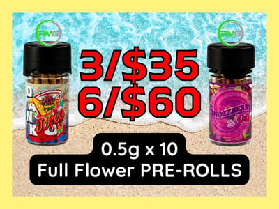 3/$35 0.5g x 10 Full Flower Pre-Rolls RMG