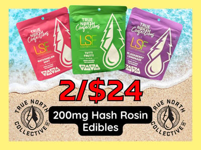 2/$24 200mg Rosin Edibles - TrueNorth X LightSkyFarms