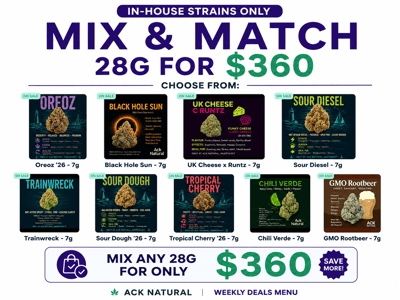 28G for $360 (In-House Strains Only)