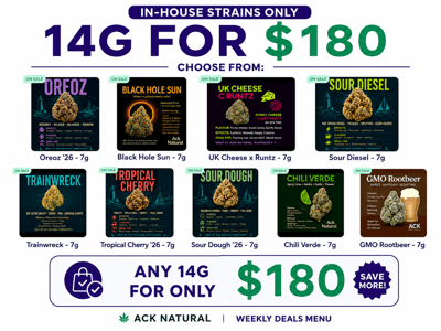 14G for $180 (In-House Strains only)