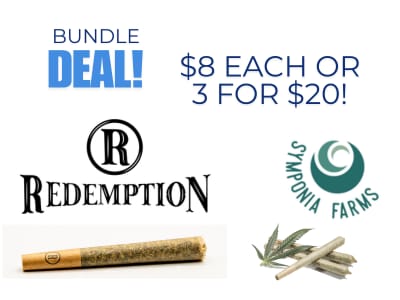 $8 Premium Flower Non-Infused Pre-Rolls 3/$20