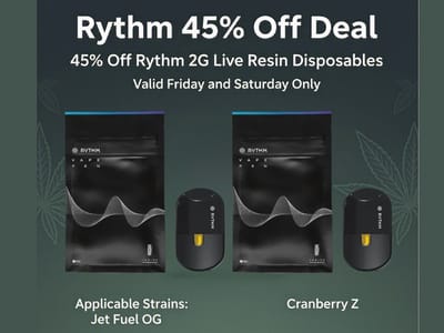 45% Off Rythm 2G Live Resin Disposables!