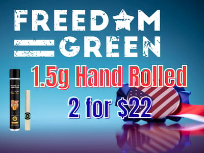 Freedom Green Hand Rolled Pre-Rolls - 2 for $22