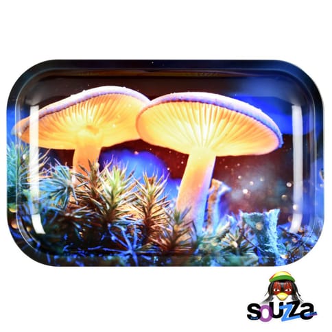 SirEEL 10.6" x 6.3" Neon Mushrooms Rolling Tray