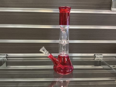 Classic Red Pink 2 Chamber Bong