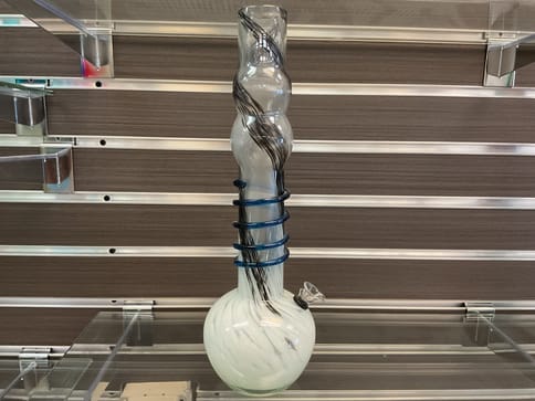 Black White Blue Swirl Bong