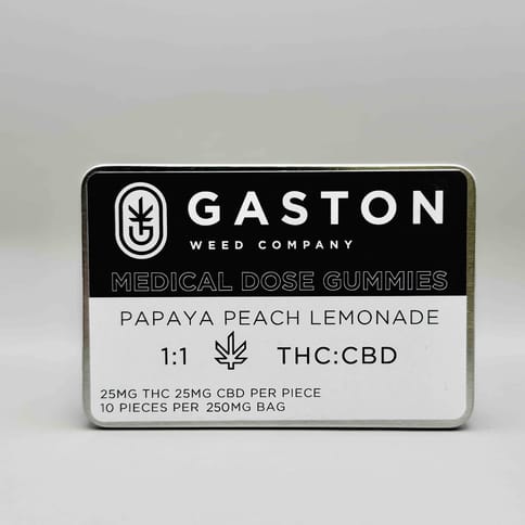 Papaya Peach Lemonade 1:1 THC / CBD Medical Dose Gummies
