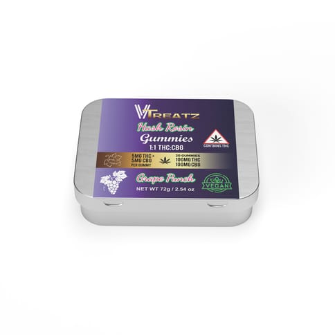 Grape Punch Hash Rosin Gummies 1:1 THC:CBG