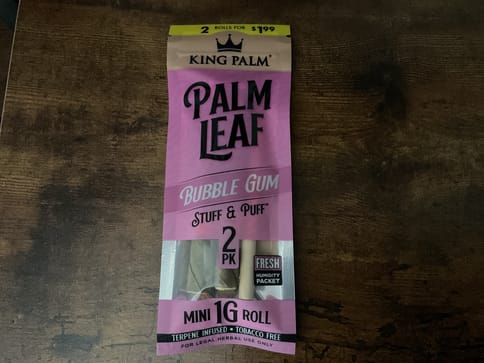 King Plam 1G Bubble Gum 2 Pack Mini Roll
