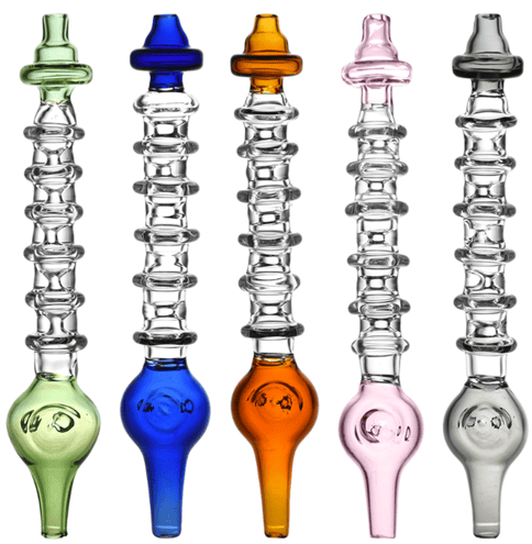 6" Rings Of Enlightenment Glass Dab Straw