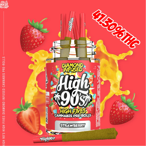 Strawberry - 2.5G - High Fives Diamond Infused Pre Roll Pack
