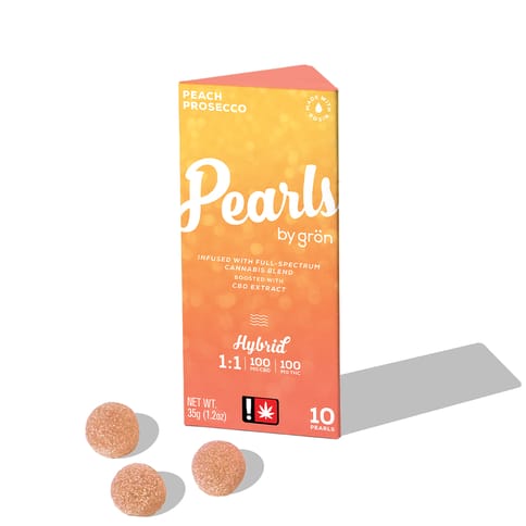 Gron Pearls | 1:1 CBD Hybrid Peach Prosecco 100mg
