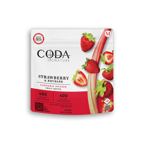 Coda Signature Fruit Notes | Strawberry & Rhubarb 1:1 400mg Med