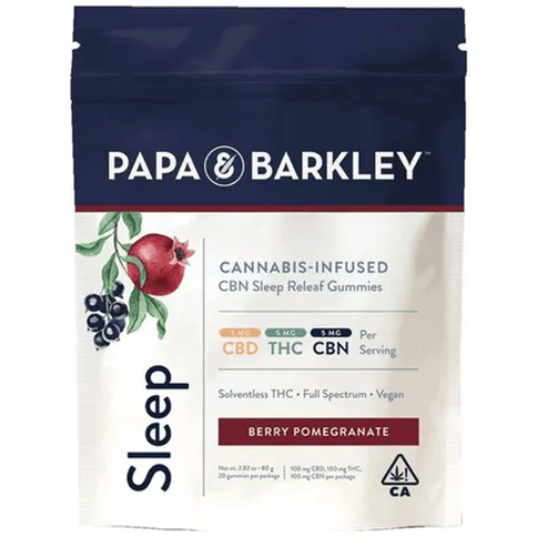 Papa & Barkley | Berry Pomegrante (1:1:1) | 5mg THC / 5mg CBD / 5mg CBN x 20 Sleep Releaf Gummies