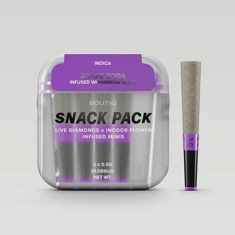 Boutiq | Grape Soda (I) | .5g THC x 5 Diamond Infused Mini Preroll Joints