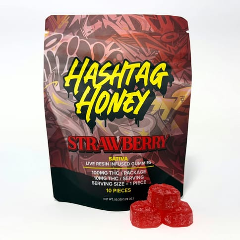 Hashtag Honey | Strawberry | Live Resin Gummies | 100mg