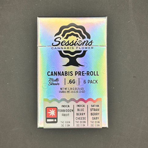 Sessions | Forbidden Fruit x Blueberry Cheese x Strawberry Gary | 6PK | Pre-Rolls