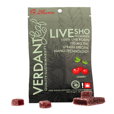 ROSIN NANO GUMMY | CHERRY | DULCE DE PAPAYA | INDICA DOMINANT HYBRID | 100MG TOTAL | 1 SCORED GUMMY