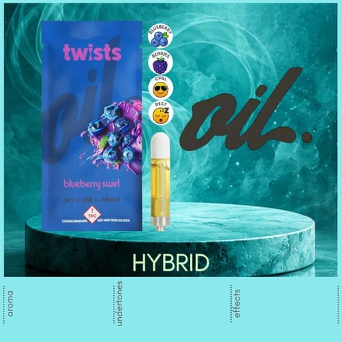 Blueberry Swirl 1g Twist Distillate Vape Cartridge by Oil by Craft | Golden Rookie