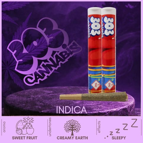 Punch Breath Indica Pre-Roll by 303 Cannabis | Golden Rookie