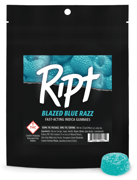 Ript | 100mg Gummies | Blazed Blue Razz | I